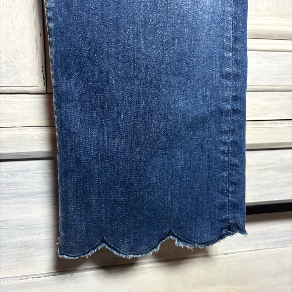 Driftwood Medium Candace Cropped Scalloped Hem Jeans Dainty Feminine Classic Fit - Picture 6 of 10
